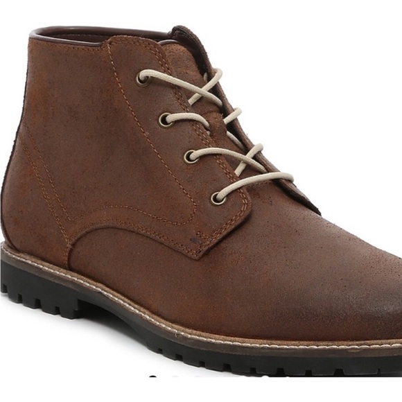 Vince Camuto Lancelot Chukka brown leather upper lace up ankle boots - Picture 1 of 16